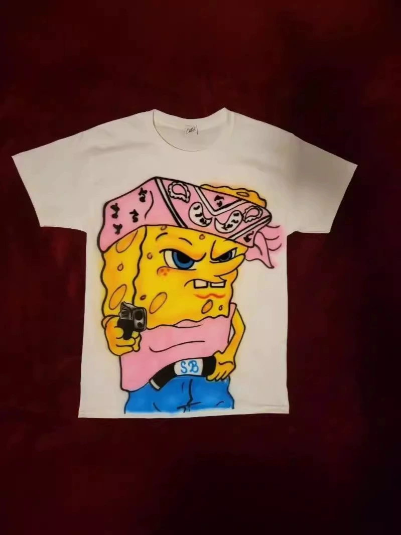 Мода ретро мультфильм анимированная футболка с короткими рукавами мужской Y2k Харадзюку моды пара повседневная негабаритная футболка