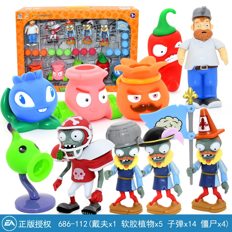 Подлинная наборы Plants vs. Zombies, игрушка, большой набор, подарочная коробка для мальчиков, кукла для детей, полный набор, подарок на день рождения