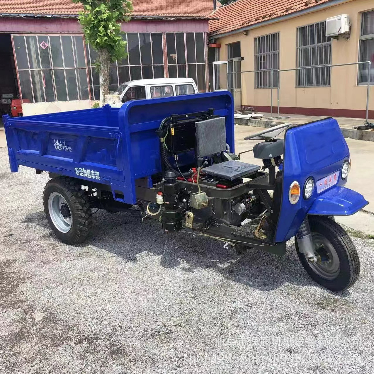 25马力矿用液压自卸后翻车时风同款双减震柴油三轮车工地三蹦子