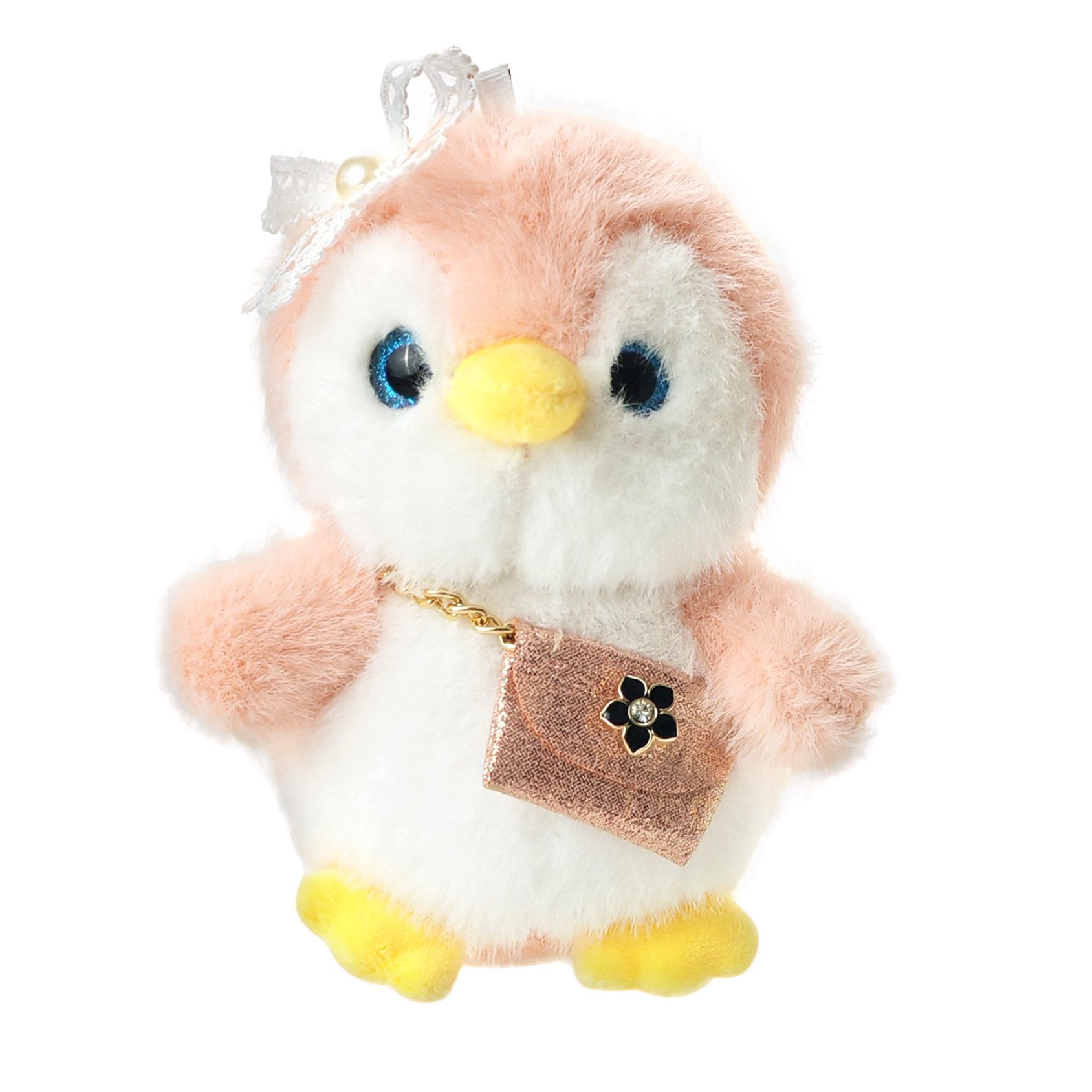 Celebridades de Internet estilo caliente pareja pingüino colgante de felpa pareja lindo par de juguetes de peluche llavero colgante pequeño regalo