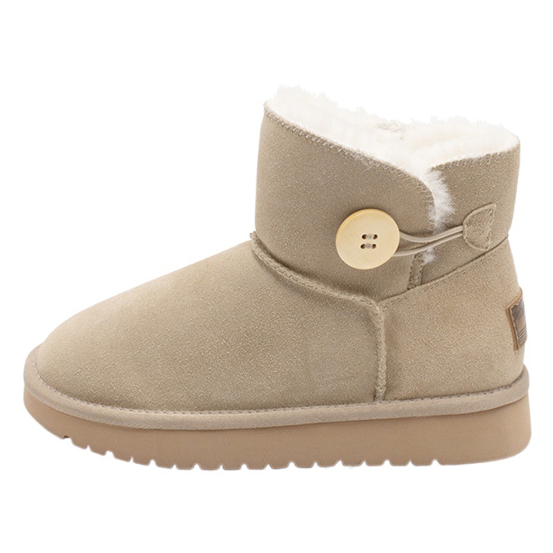 Botas de nieve Augusden de suela gruesa para mujer, novedad de invierno 2025, zapatos de algodón de felpa ultragruesos de caña corta, mocasines de plataforma.