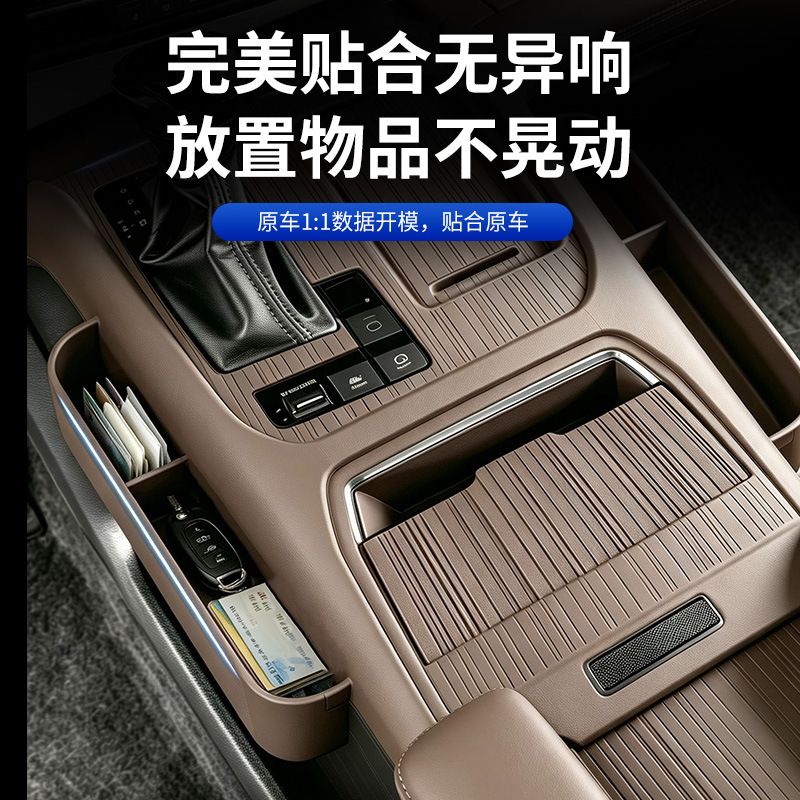 Suitable for 27 Toyota Sienna models: all-inclusive center console anti-slip mat, wireless charging silicone protective pad, interior accessories
