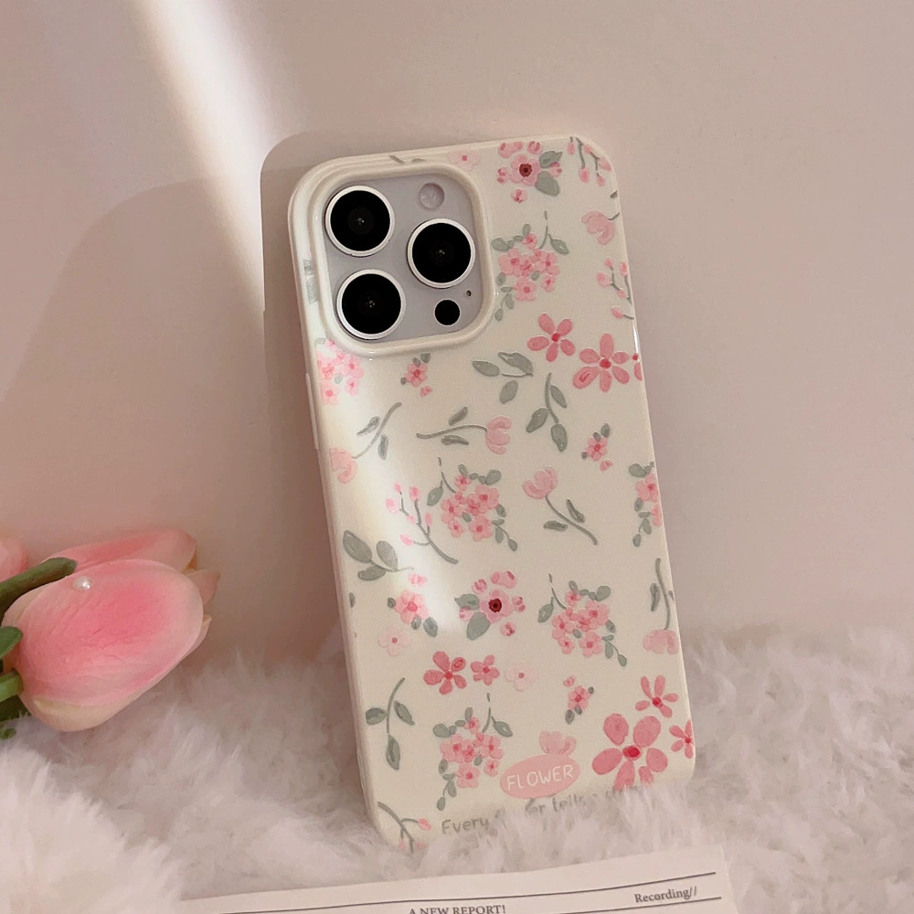 Чехол для телефона (Apple iPhone 15) с floral принтом, защита от падений, узкий 0.025 кг