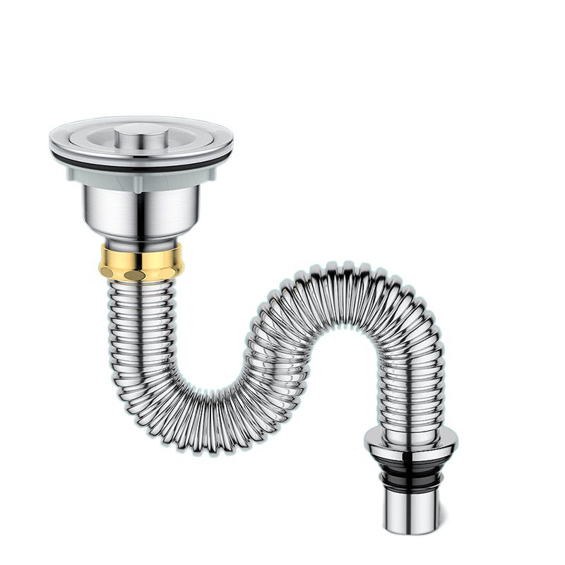Cocina 304 lavabo de verduras de acero inoxidable accesorios de descarga de agua fregadero de agua agua desodorante conjunto de tubería de drenaje fábrica