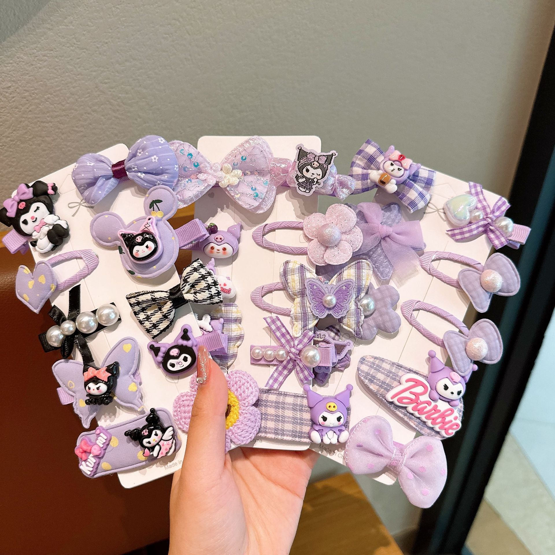 Clip de pelo de dibujos animados para niños Koolomi Melody set de cabello para niñas Clip de pelo lateral Sanrio toque de cabeza