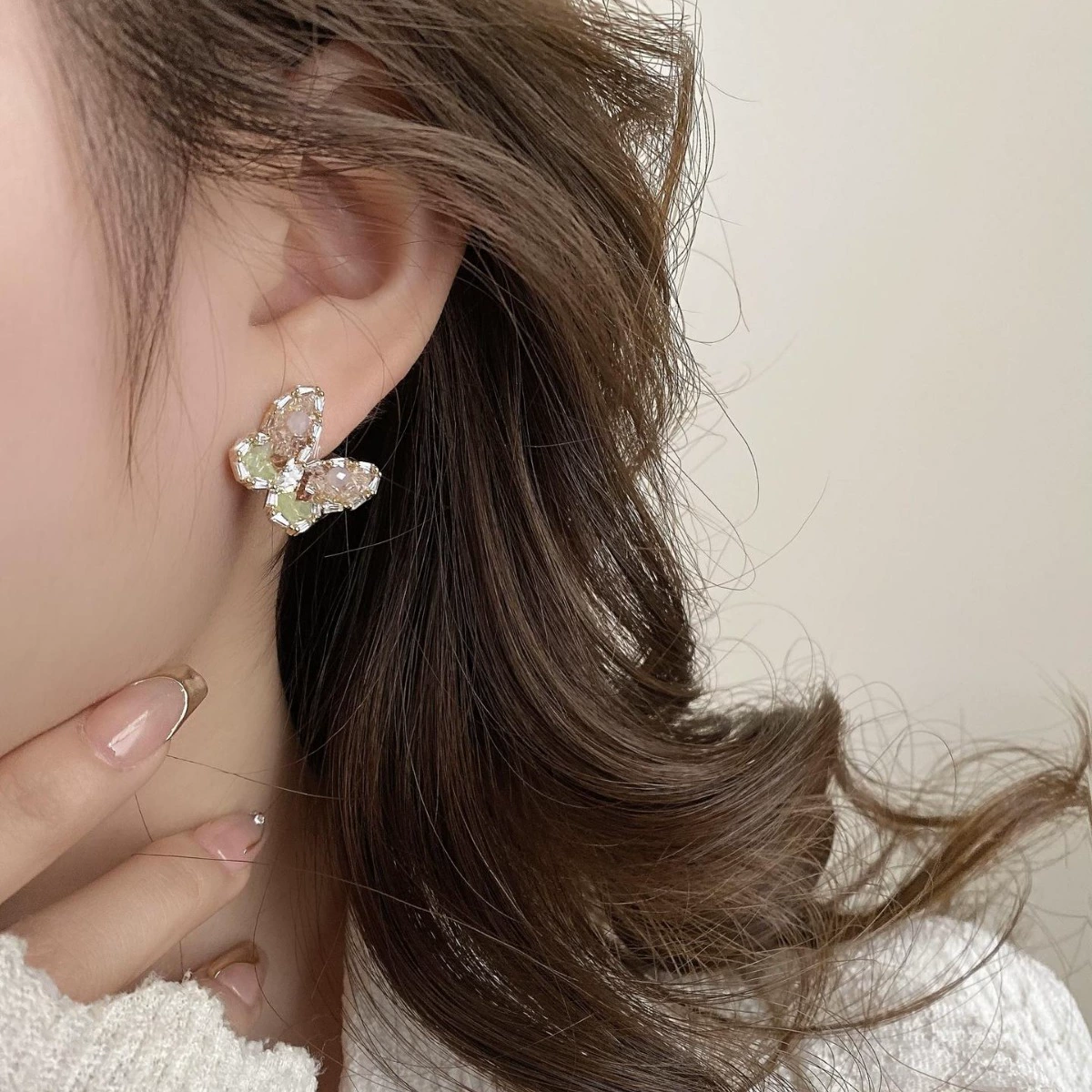 Fresh cute small design earrings, gradient
