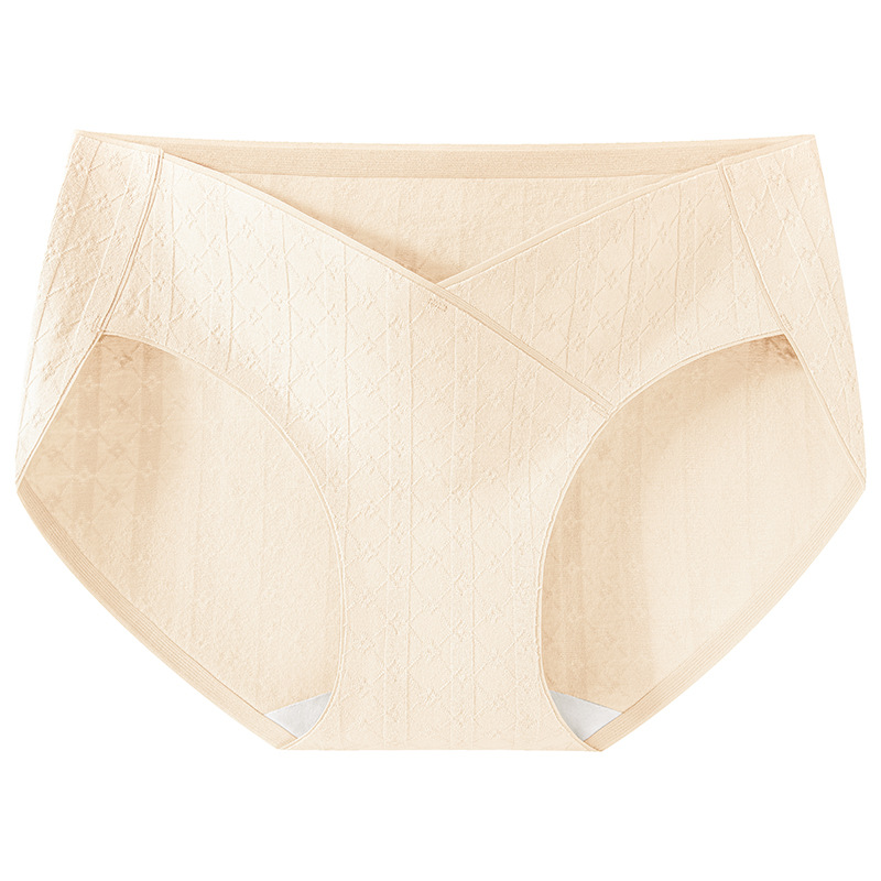 Nuevas mujeres embarazadas 7A entrepierna de algodón antibacteriano especial para el embarazo medio y tardío, cintura baja transpirable transpirable, ropa interior jacquard para mujer image 7