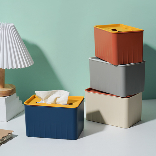 Creative Desktop Tissue Box Plastic Simple Napkin Box Hotel Company Home Living Room Multifunctional Paper Napkin Box