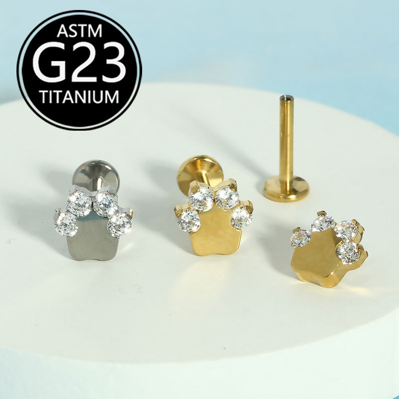 Pointed titanium steel lip stud product view