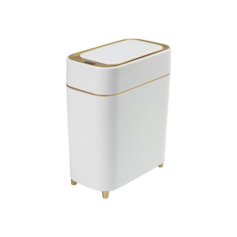 Basura inteligente de doble arte, bolsa de autoaspiración doméstica de alto nivel, contenedor de basura con cubierta, contenedor de basura de apertura y cierre de inducción de sala de estar