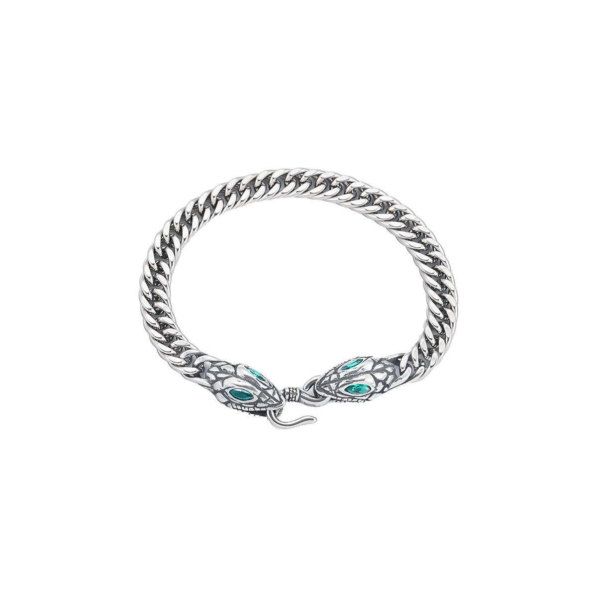 European And American Cross-border Titanium Green-eyed Snake Bracelet For Men, Light Luxury, High-end, Personalized,_voghion.com