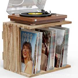 木质唱片收纳架可挂墙乙烯基黑胶唱片光盘收藏架专辑唱片机置物架