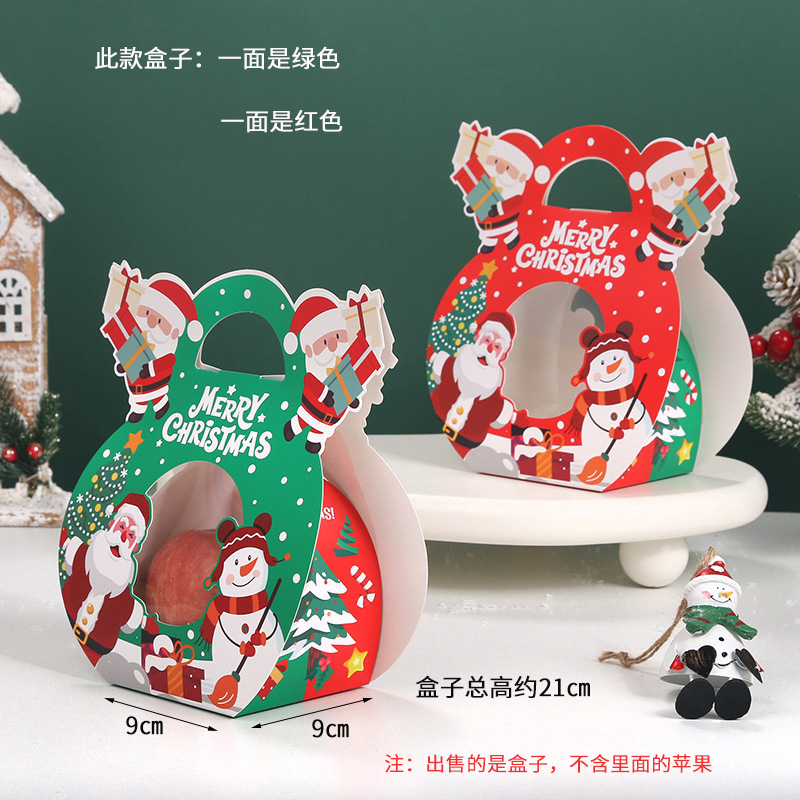 Venta directa de Navidad Apple caja ventana portátil Nochebuena Apple caja creativa regalo de los niños caja de la fruta de Navidad