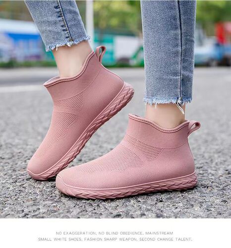 New Hailishark Plain Color Women's Four Seasons Water Shoes Fashion Casual Flat Rain Boots Low Top Round Head Outer Wear Rain Boots