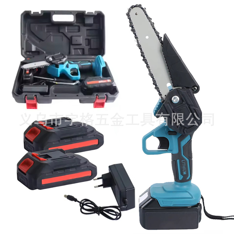 リチウム電池ポータブル 6inch ブラシレスモーター電動のこぎり家庭用小型ハンドヘルド伐採のこぎり充電式電気チェーンソー庭|undefined