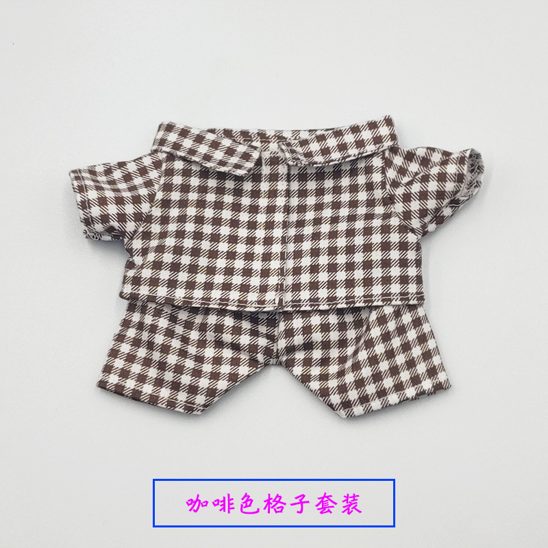 10cm20cm muñeca ropa camisa a cuadros pijamas traje 15cm muñeca de juguete muñeca de algodón ropa de la muñeca