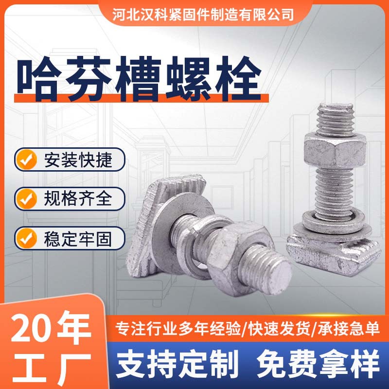 建筑机械配件预埋镀锌哈芬槽螺栓 管廊埋槽可用T型镀锌异型螺栓