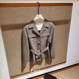 深圳南油2025秋冬新款BC风羊毛混纺猎装夹克防风外套上衣