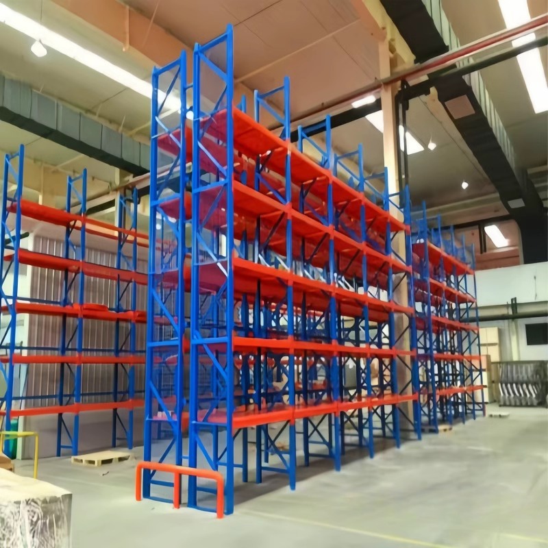 Estanterías de almacenamiento de alta resistencia para venta transfronteriza, estanterías de almacenamiento eléctricas de operación directa, estanterías de almacenamiento de almacén tipo viga con paletas de madera image 3
