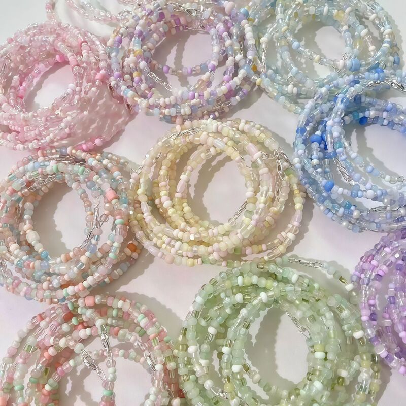 Rice Beads Korean Bracelet Handmade Original Dopamine Colorful Niche Cute Gift Simple All-match Beaded Bracelet