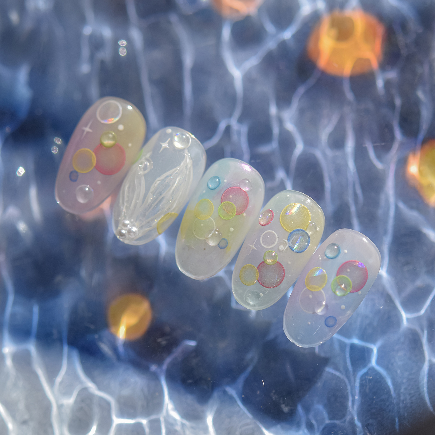 10g Weight Nail Decals  Classification of Nail Art Accessories Nail Patches Nail Supplies PET Material Cartoon, Bubble Pattern Cartoon Bubble PET Nail Patches 10