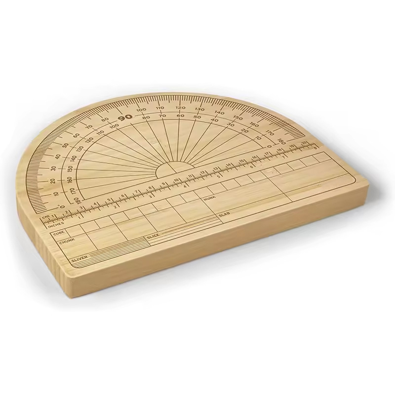 tablero de corte de bambú tablero de queso tablero de clasificación de alimentos cocinados tablero de corte multipropósito tablero de verduras de doble propósito con medición de escala