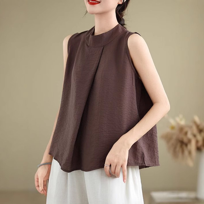 Plus Size Cross Design Korean Style Sleeveless T-Shirt for Women 2025 Summer New Loose Slim Casual Top for Women Ins