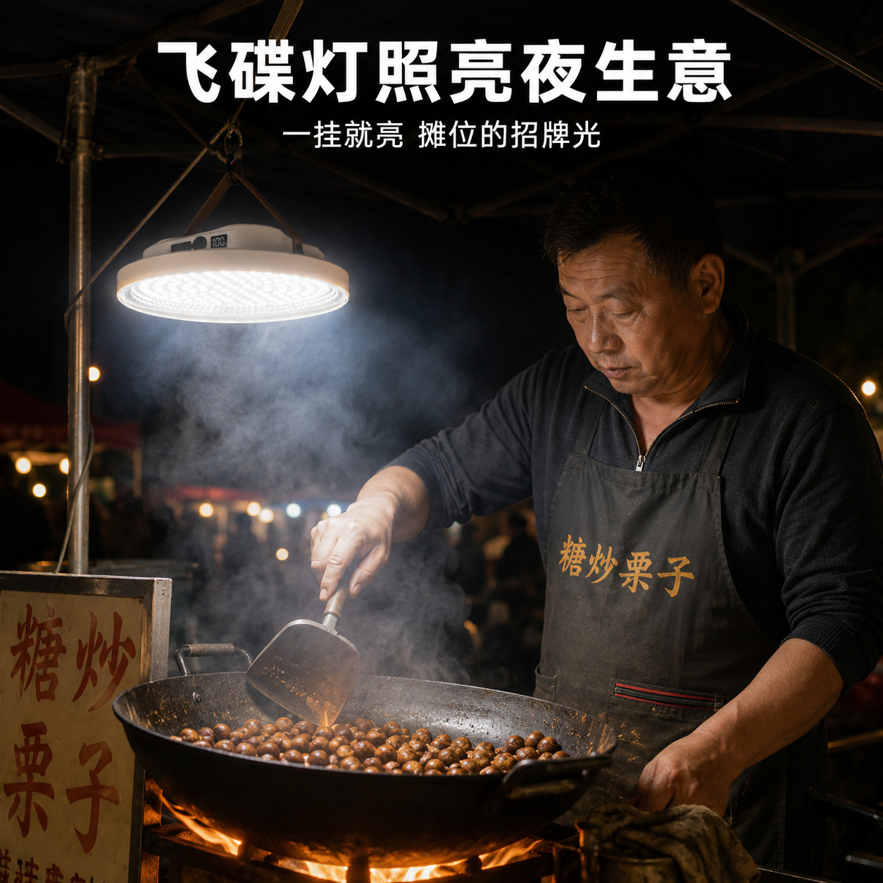 UFO-shaped outdoor street vendor night market lighting, rechargeable portable high-brightness LED emergency light, camping light