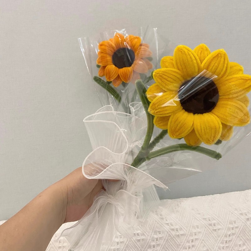 ひまわりの花束インスタイルツイストスティックニッチ素材パッケージでひまわりの手作りDIY大学入学試験と高校入学試験の応援ギフトを一気に獲得|undefined