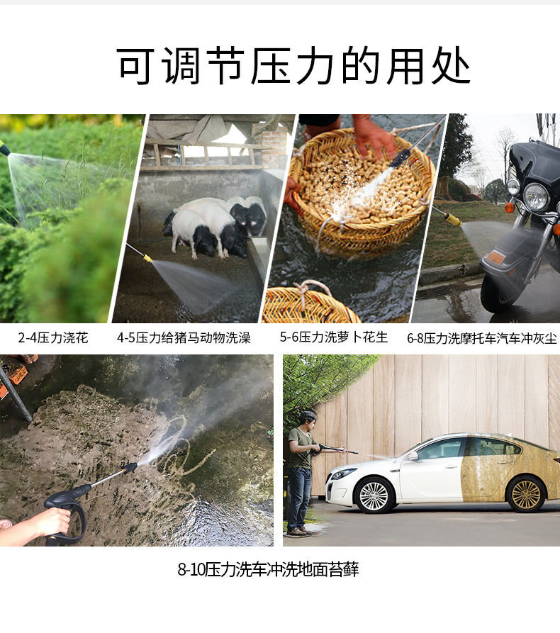 Guide Car S6 Pressure Adjustable High-Pressure Car Washer 220V Household Air Conditioner Cleaning Appliance Cleaning Adjustable Pressure Water Gun