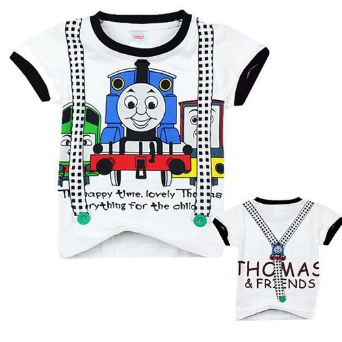 Thomas and His Friends Short Sleeve Train Engine Cotton T-shirt for Kids