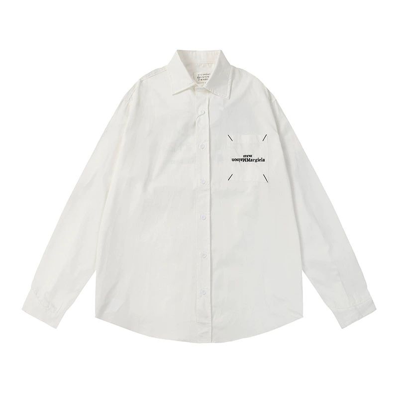 Рубашка Maison Margiela для мужчин и женщин, круглый ворот, оверсайз