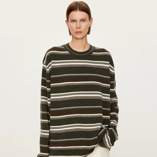 JOC Retro Color Multi-Color Striped Woolen Wool Plush Sense Thick Blogger Style Random Profile Sweater