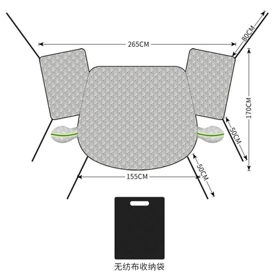 Car Front Windshield Snow Cover Umbrella Sun Protection Heat Insulation Sun Visor Car Cover Four-Season Sunshade Snow Protection Sun Cover (Car snow shield) - 4024b-silver-mosaic-thickened-and-enlarged-three-window-covering-car-front-hood-6-magnetic-snow-shield
