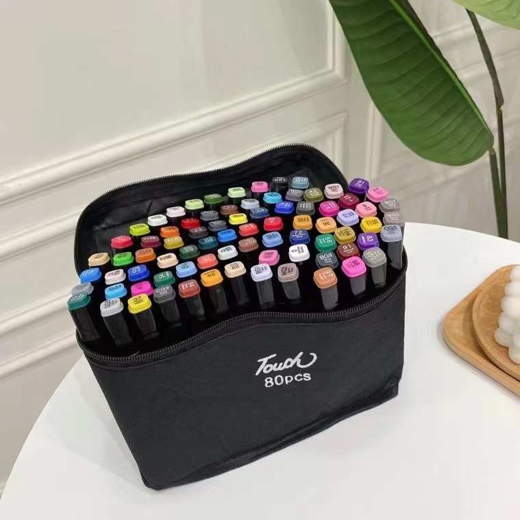 Juego de marcadores de dos cabezas, juego de pintura para estudiantes, bolígrafo de acuarela para niños aceitosos con alcohol, 48 colores, 80 colores, 262 colores