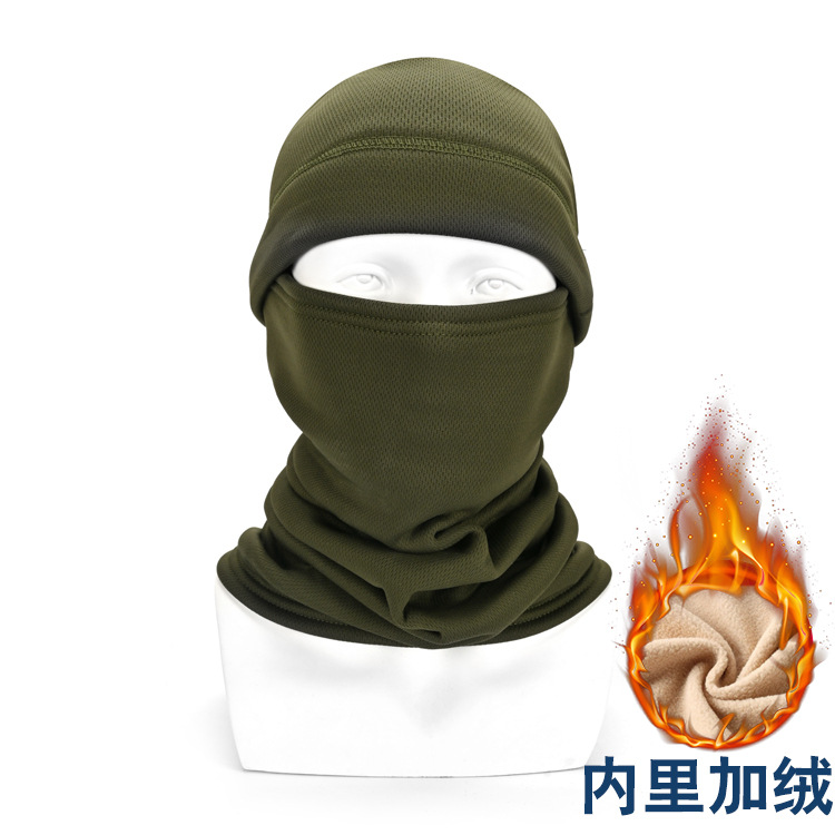 Invierno a prueba de frío cálido máscara de cara completa forrada de lana a prueba de viento capucha de la motocicleta de los hombres de camuflaje capucha polar Toalla de cara