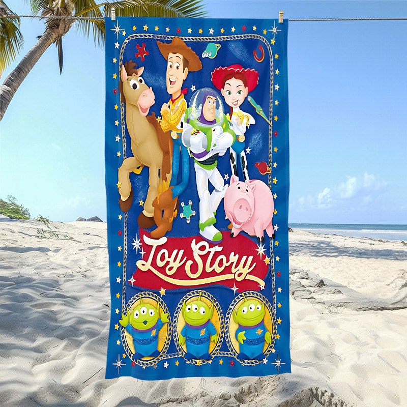 Factory Direct Sales of Children's Cartoon Buzz Lightyear Bath Towel Toy Story Beach Towel