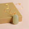 Organic pendant jade, small necklace, design advanced retro chain for key bag , light luxury style, high-quality style, simple and elegant design