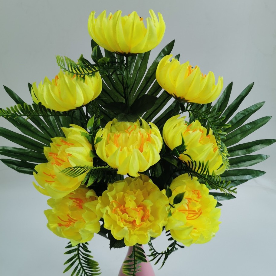 9 flores de peonía de ángulo agudo flores de imitación de flores inmortales