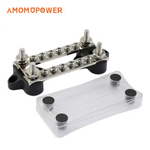 房车游艇双汇流排共12位黄铜100A汇线排附盖汽车轮大电流接线排