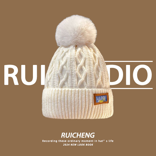 Knitted Beanie For Children Winter Hat With Thickened Fleece Lining_voghion.com