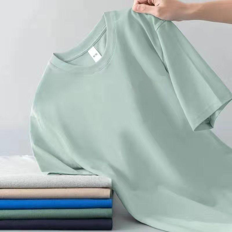2025 Men's Short-sleeved T-shirt Summer Base Shirt Round Neck All-match Casual Solid Color plus size T-shirt Trendy Top