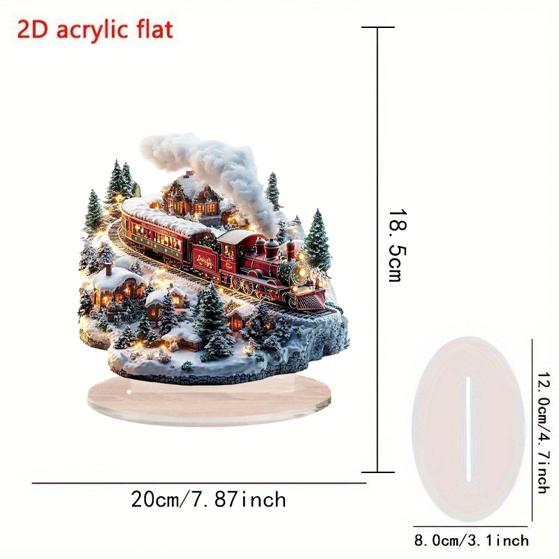 Transfronterizo acrílico 2D Navidad Snow House Santa Claus reno muñeco de nieve decoración de mesa