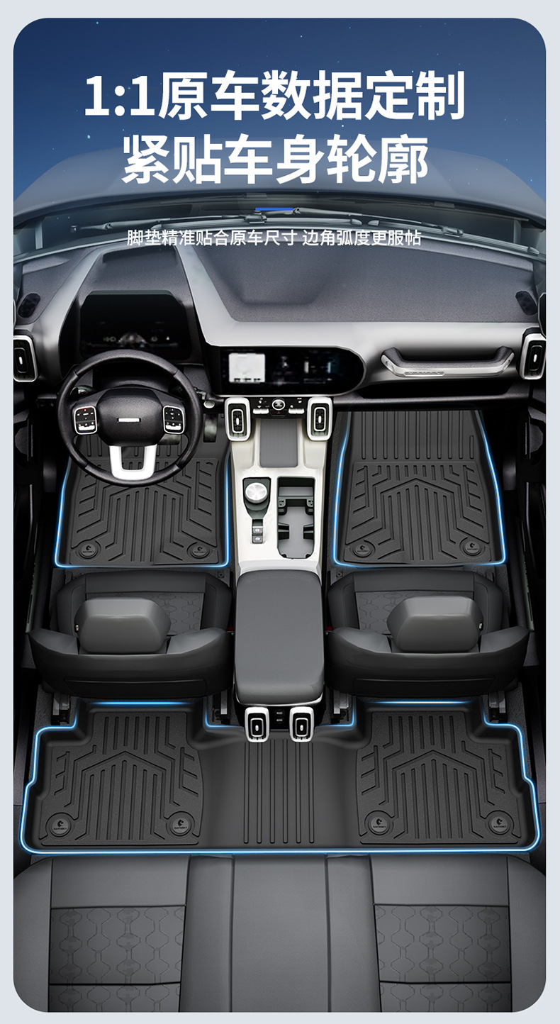 Suitable for Haval H6, Big Dog, Menglong, Xiaolong Max, H6L, All-Weather Tpe Car Floor Mats