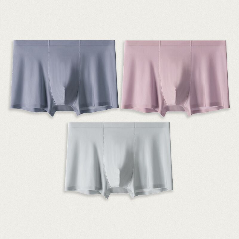 批發男士冰絲內褲無痕一片式透氣速干平角褲運動內褲大碼一件代發