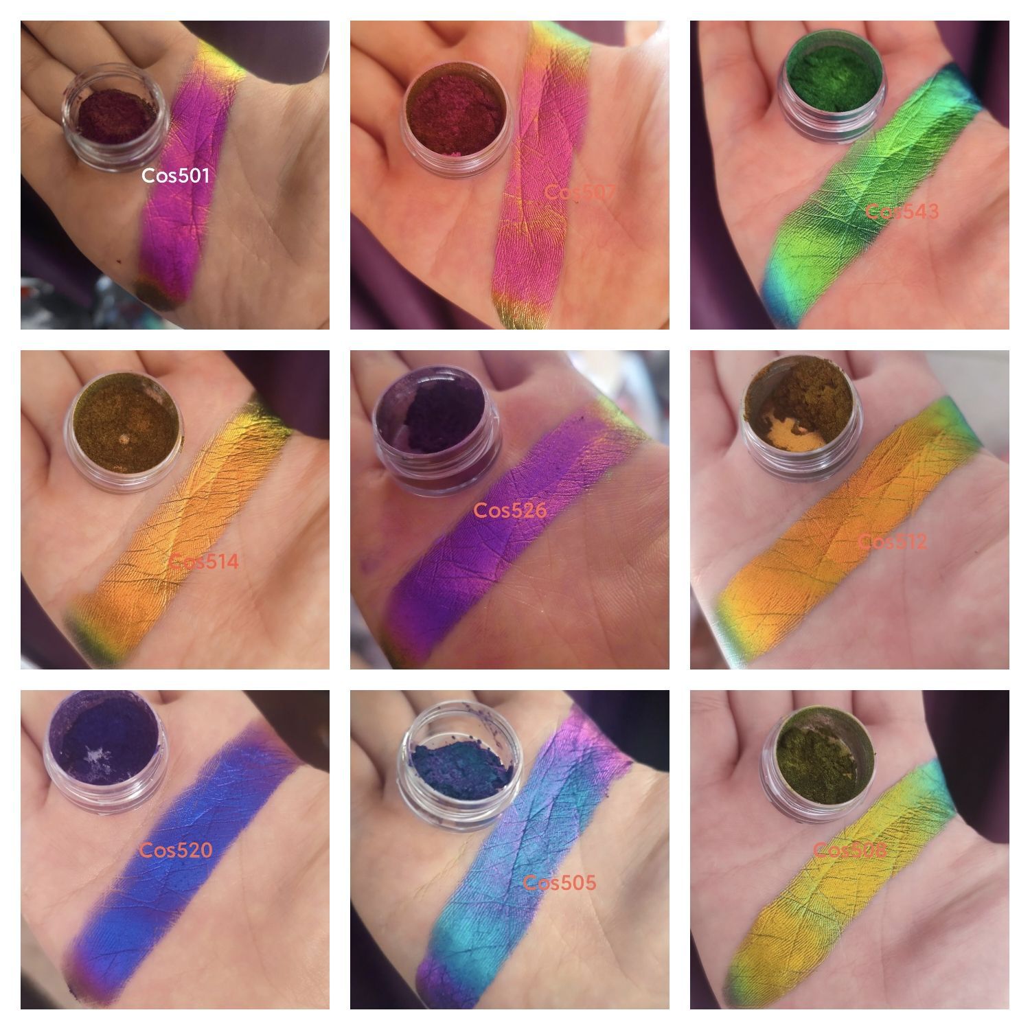 跨境新品multichrome pigment 珠光高光变色龙偏光变色龙闪粉0.2g