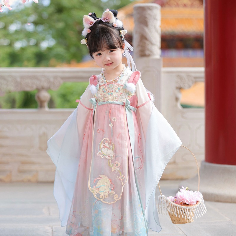 贝优可正品2025高端女童超仙国风公主小女孩连衣裙唐装中秋表演服|undefined