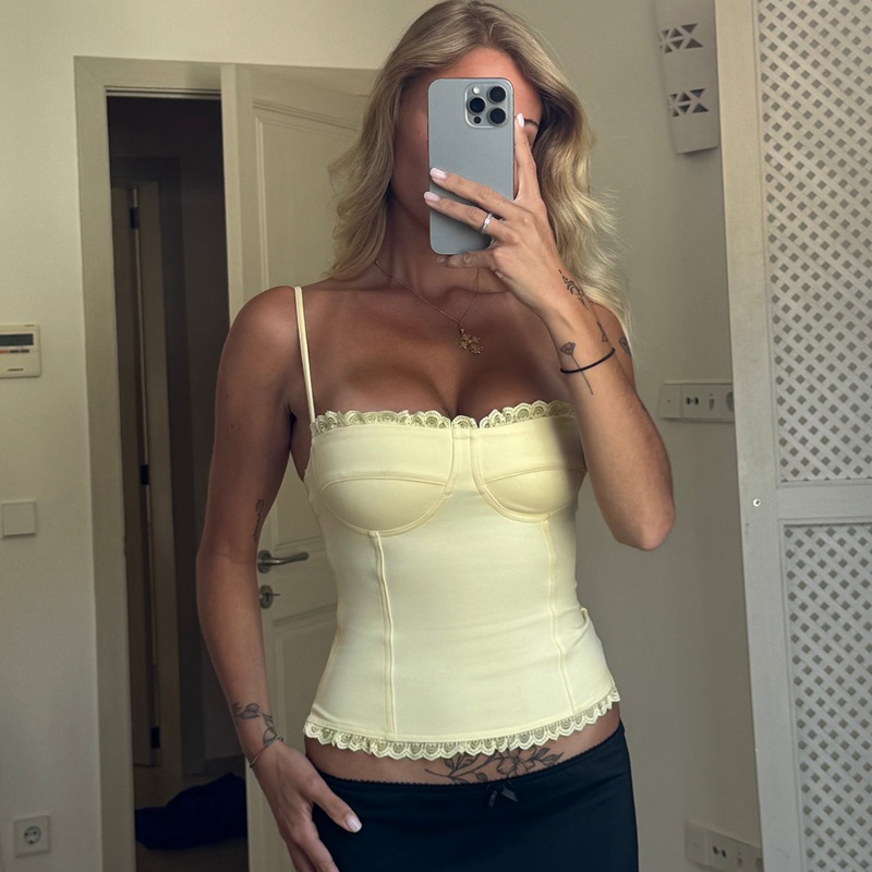 欧美ins风女装2025新品性感抹胸一字领修身显瘦吊带小背心