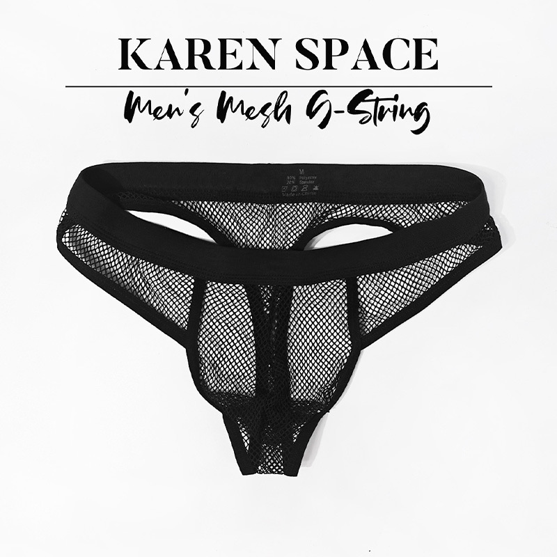 Men's Thong Transparent Large Mesh Sexy Underwear Mesh Men's T-Pants Breathable Cool Sexy Men's Underwear