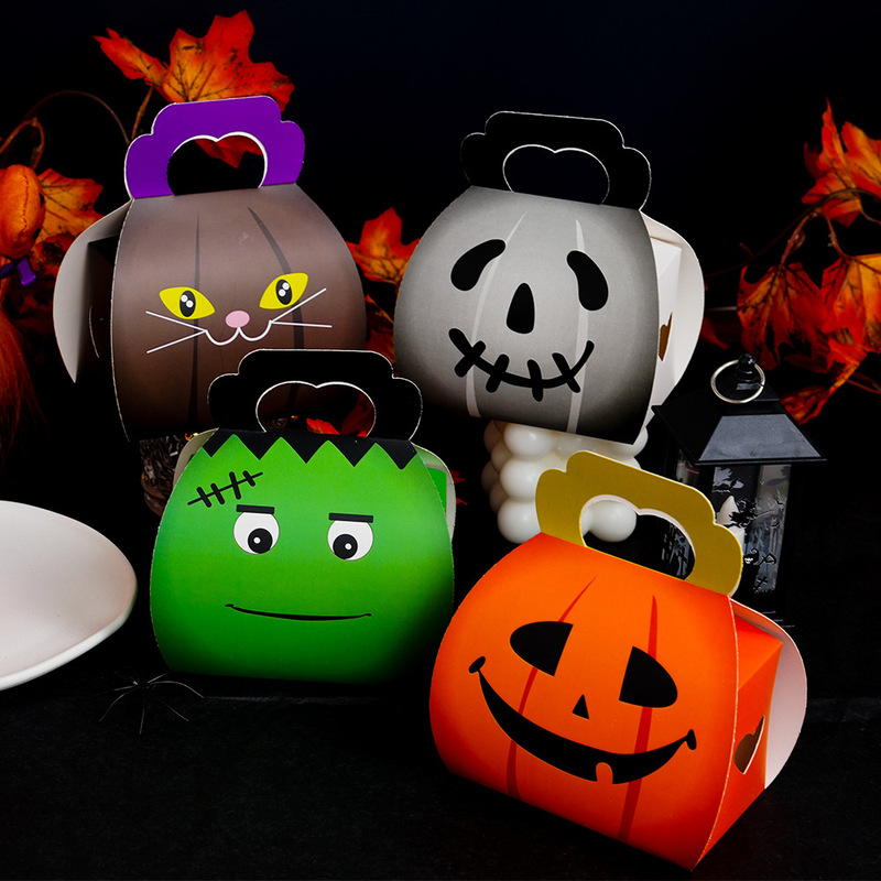 国境を越えた新製品ハロウィーンカボチャ幽霊漫画キャンディー箱子供の日プレゼント手提げ袋透かし彫りビスケット包装|undefined